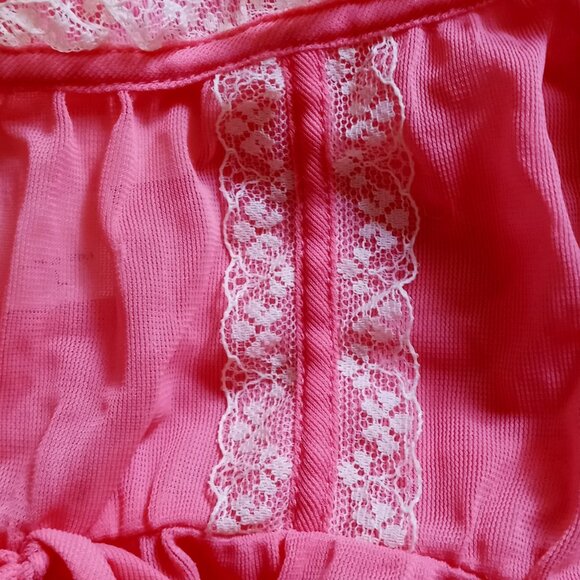 Sweet Starlet Vintage VICTORIA'S SECRET Sheer Bubblegum Pink Babydoll Chemise - Picture 12 of 16